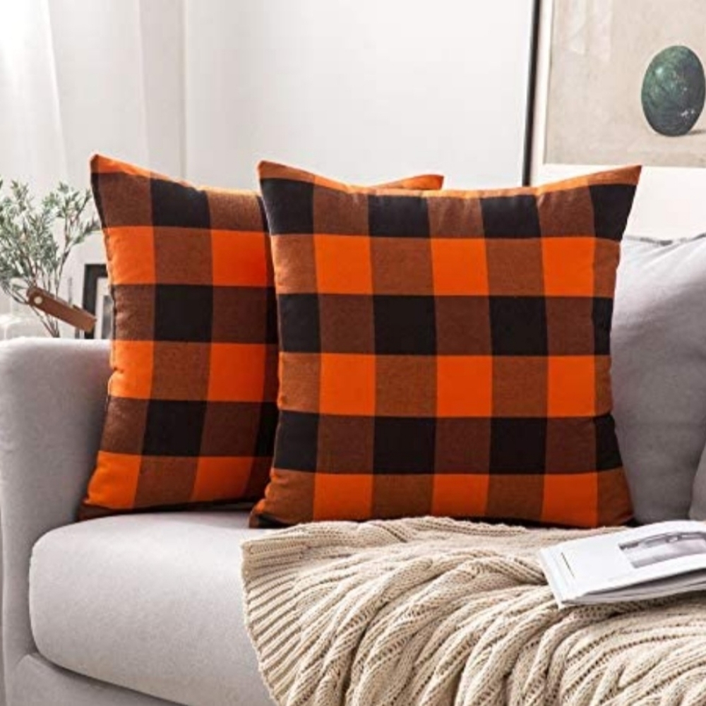 Set (4) Buffalo Checkers Farmhouse Plaid Throw Pillow Covers 20 x 20